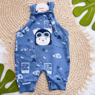 Jardineira Nózinho - Aviador - Azul Jeans Jardineira Nózinho - Aviador - Azul Jeans